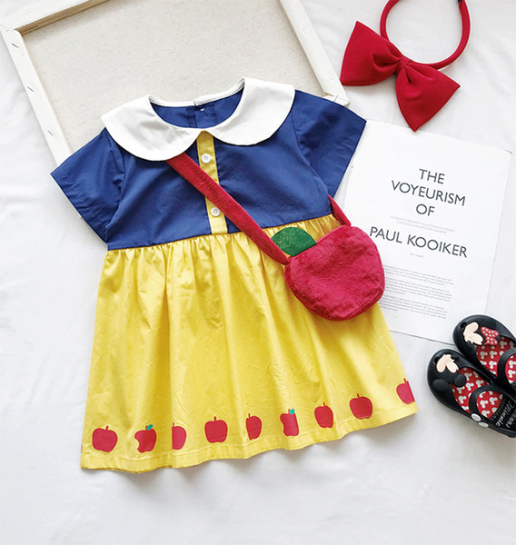 baby girls Halloween cosplay snow white dress with bag Party princess tutu dress cartoon clothes children's costumes kids clothing clothes