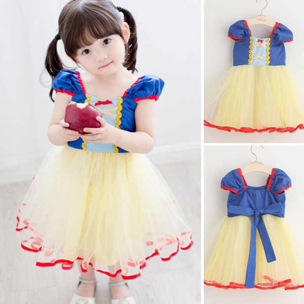 Baby girl party cosplay snow white dresses Christmas Halloween Princess Costume summer tutu dresses children Stage Performance clothing 1-5T