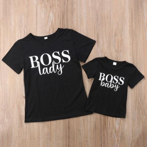 Mother Lady Son Toddler Baby Kids Girls Boys Family Matching T-shirt Tops Outfit