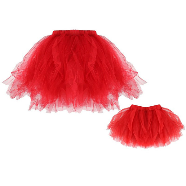 Infant Parent-Child/Baby Tutu Skirts Baby Girls Chiffon Princess Pettiskirts Kids Petticoat Family Matching Outfits