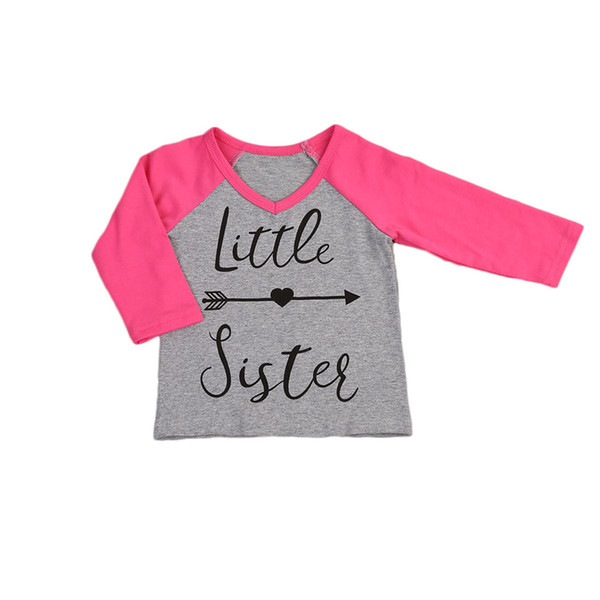 Little Sister Toddler Baby Kids Gi
8000
rls Big Sister T-shirt Tops Family Matching Outfits