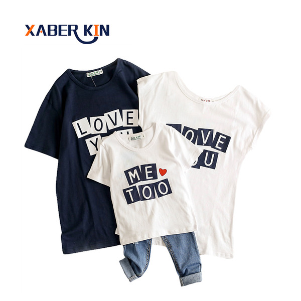 Xaber Kin Family Matching Outfits Shirts For Mother And Daughter Clothes 2017 Summer T-shirt Family Look Family Clothing