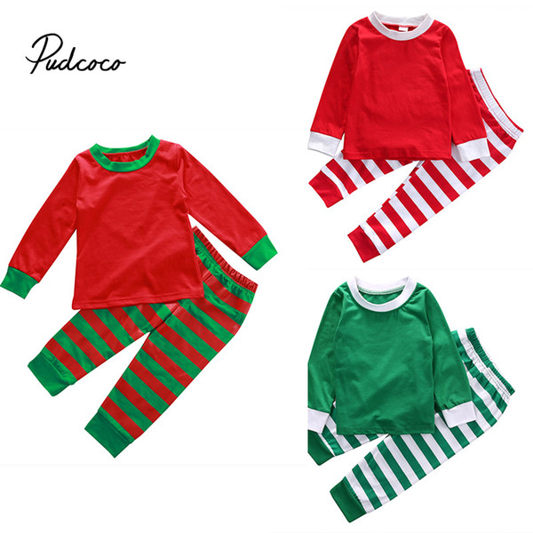 3 Styles Family Matching Christmas Pjs Outfits Kids Adult Pajamas Set Striped Sleepwear Nightwear Photography Prop Costume