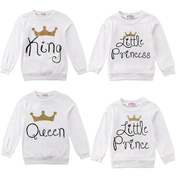 2018 Newly Prince Princess Family Matching Clothes Outfits Costume Dad Mommy Autumn Spring Long Sleeve T-Shirt