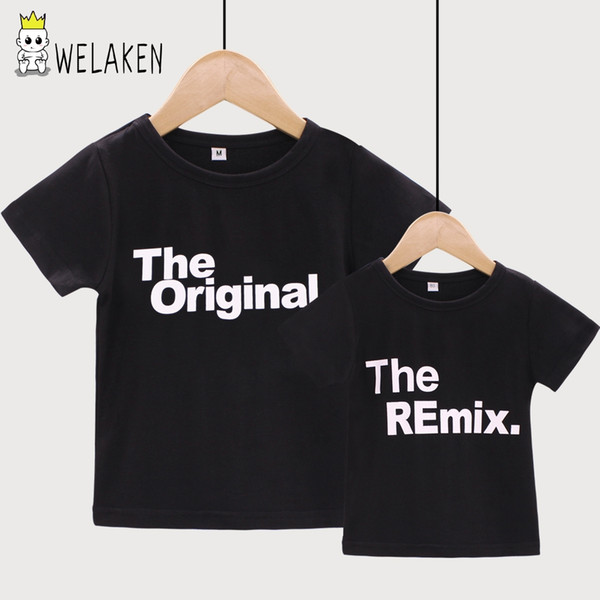 weLaken 2018 New Fashion Family Matching Outfits Letter Printed The Original Remix F
8000
amily T-shirts Father and Son Clothes