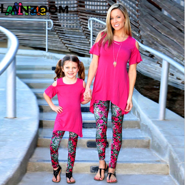 Mother and daughter clothes mama mum mother mom mommy mother daughter pants Capris Leggings Family Matching Outfits nmd 2017 New