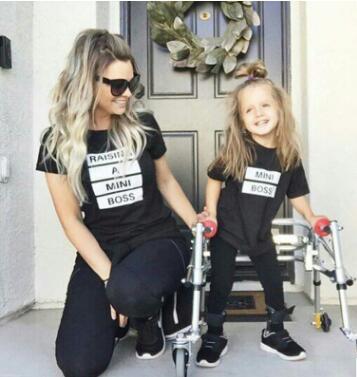 matching mother daughter T-shirts summer mum kids outfit mini boss family look t shirt super mum girl family matching clothes