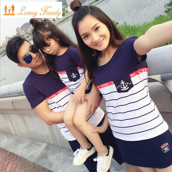 Family Look 2018 Summer Family clothing Mother Daughter Dress Family Matching Outfits Cotton Father Son T-shirt and pant