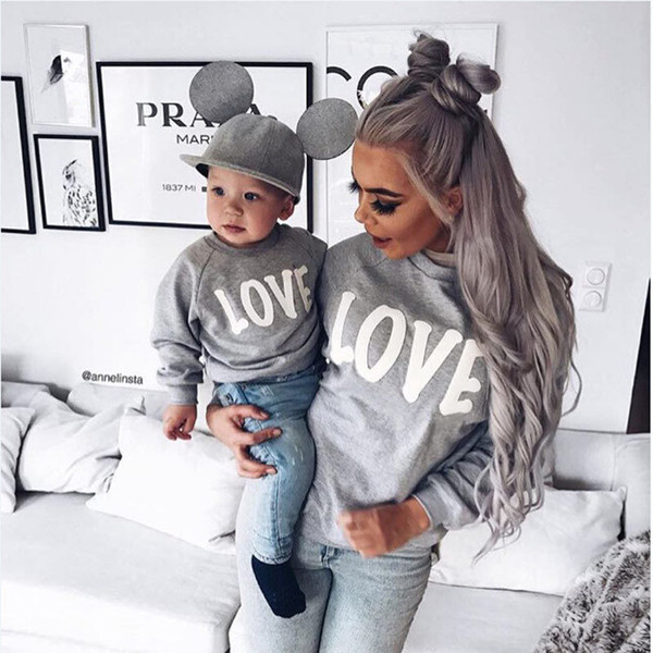 Couple T-Shirt Love Mother Son Daughter Matching Shirts Family Hooded Outfit Clothes