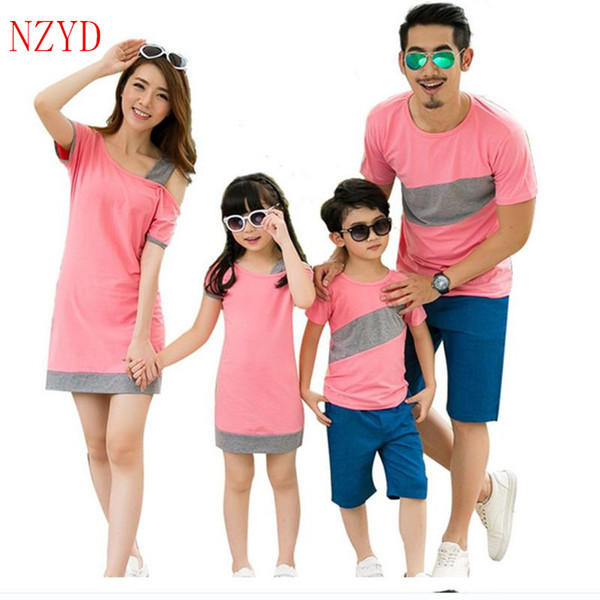 Summer T-shirt Parent-Child Outfit New Fashion Family Matching Outfits Leisure Sports Girl Boy Mom Dad T-shirt Clothing DC285