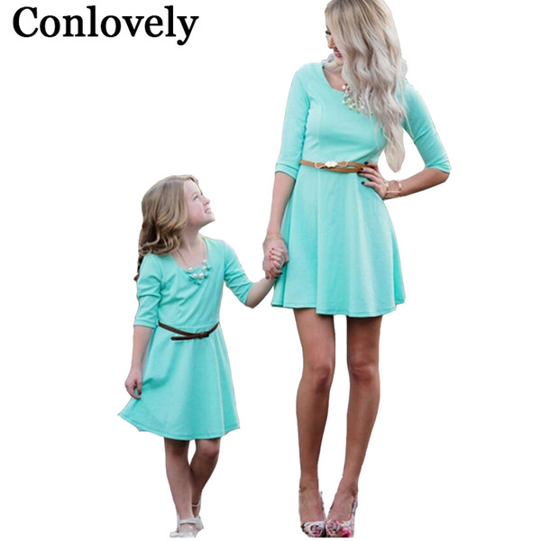 Mother Daughter Dress Family Look Half Sleeve Holiday Dresses For Mom And Daughter Family Clothing Family Matching Outfits