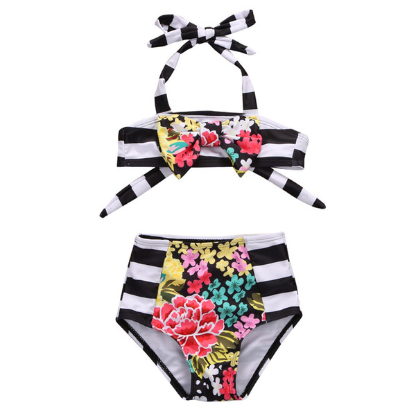 Fashion Baby Swimwear High Waist Bikini Set Bandage Push Up Family Matching Outfit Swimsuit Bathing