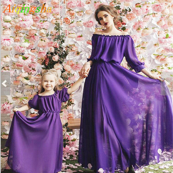 Mommy and Me Clothes Mother Daughter Wedding Dresses Clothes Summer Mom and Daughter Princess Long Dress Family Matching Outfit