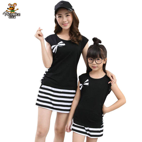 Family Look Mother Daughter Clothes set Family Clothing for Mom and Daughter Cotton Striped Clothes Set Family Matching Outfits