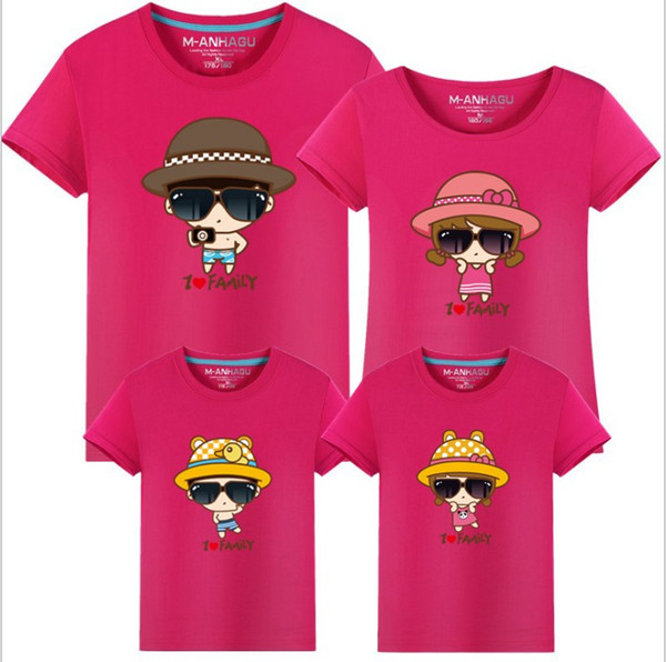 fashion T-shirt free shipping Parent-child photography clothing summer Family Matching Outfits Couple clothing cotton T-shirt wholesale X-4