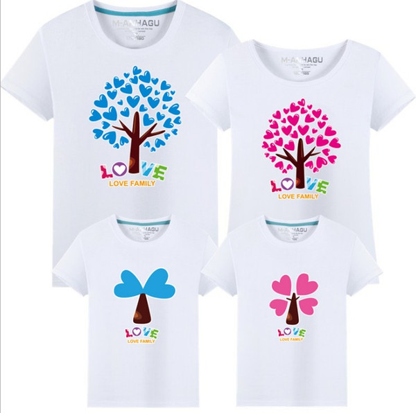 fashion T-shirt free shipping Parent-child photography clothing summer Family Matching Outfits Couple clothing cotton T-shirt wholesale T-8