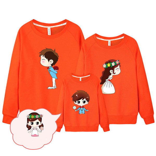 Family Matching Clothes Mother Daughter Sweater Warm Thick Father Son Outfits Cotton Casual Long Sleeve Cartoon Family Look Kids Clothing