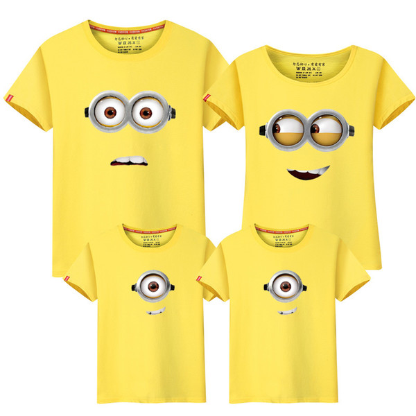 Cartoon Cute Family Matching Clothing Sets Mother Daughter Father Son tshirts Family Look Mom and Me Clothes Casual Short Sleeve t shirts