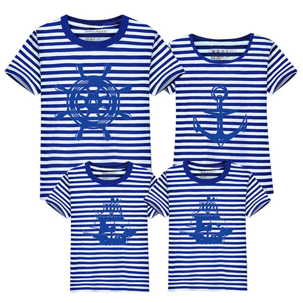 Family Look Mom and Me Clothes Summer Casual Short Sleeve Matching Family Clothing Sets Mother Daughter Father Son t shirts wholesale