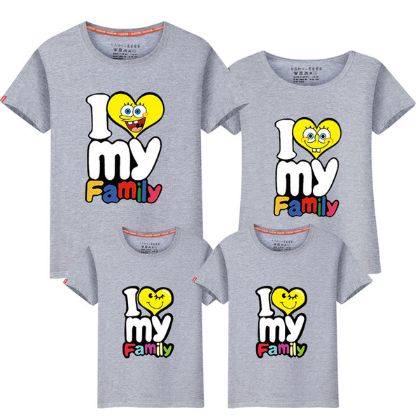 Family Look Casual Mother Father Baby Cotton t shirts Mommy and Me Clothes Family Clothing Letters Family Matching Outfits