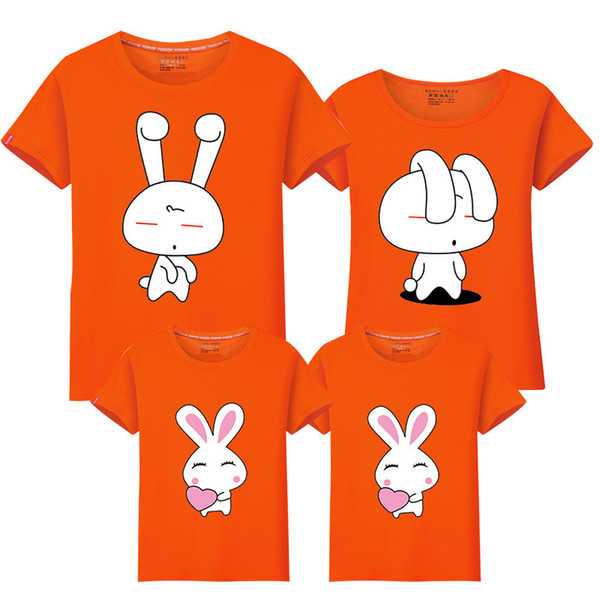 Cartoon Rabbit Family Look Father Mother Daughter Son Shirts Tops Tees Family Clothing t shirts Casual Family Matching Outfits Sets