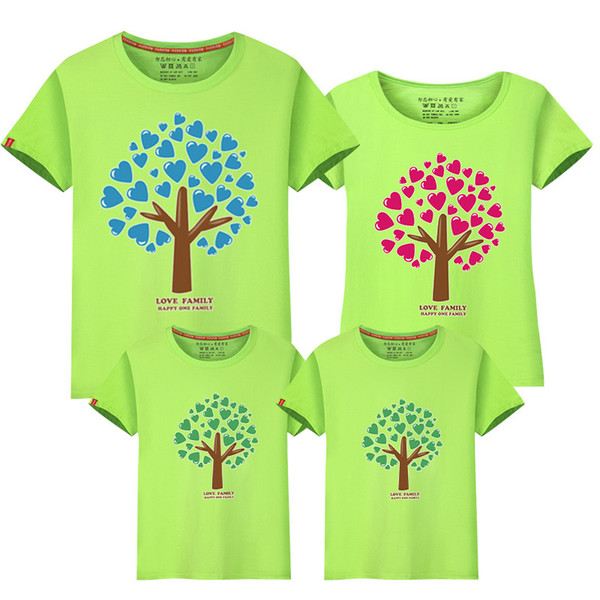 Family Look Father Mother Daughter Son t shirts Family Clothing Hearts Tree Shirts Tops Tees Casual Family Matching clothes Outfit Sets