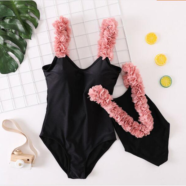 Mother Swimsuits Flower Mommy Me Swimwear Bikini Look Mom And Daughter Bathing Suit Family Matching Clothes Q190524