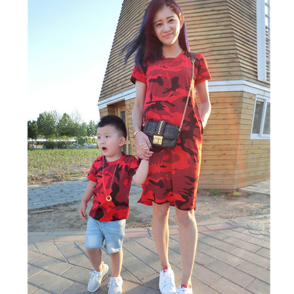 2019 Summer Dress Mother Father Son Matching Clothes Mother Son Outfits Father And Son Clothes Family Look Mommy And Me Clothes Y19051103