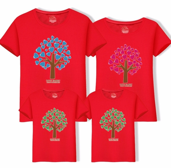 2019 New Family Clothes Cute O-neck T Shirt Family Look Mom Dad Cartoon T-shirts Cotton Tops Matching Kids Mother Clothing Fy050