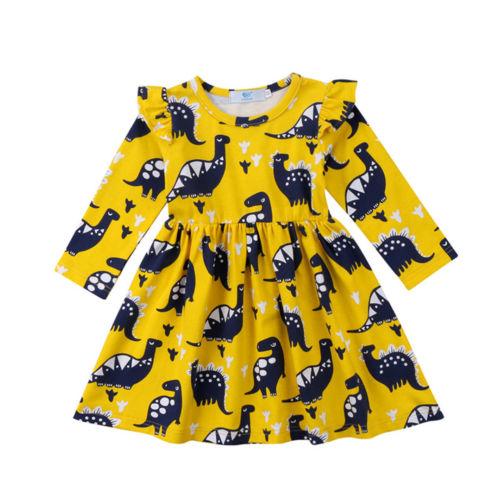 Toddler Kids Baby Girls Animal Dinosaur Party Dress And Shorts Outfits Clothes Family Matching Outfits