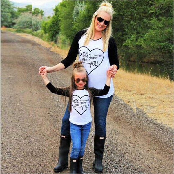 Mother Daughter Clothes dress Mommy and Me family matching girls Christmas Tees Children clothing Baby kids woman Outfit QZZW080