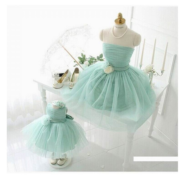 Mother And Daughter Clothes 2016 Sparkly Beaded Mother And Daughter Pink Special Occasion Prom Party Dresses Children Princess Dress Skirt