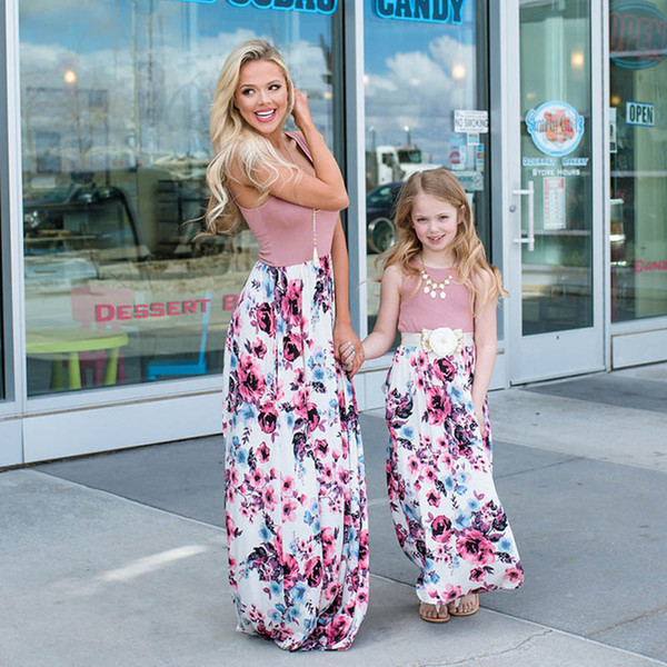 mommy and daughter matching outfits Mother and Daughter Clothes Mother and Daughter Dresses family matching outfits long Beach dress A3222