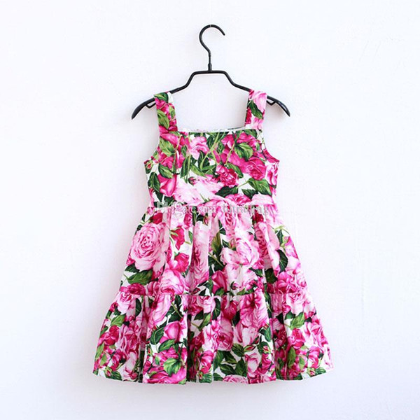 Women Girls summer dress bohemian kids floral print suspender dress children princess dress mommy and me Family Matching Outfits C6576