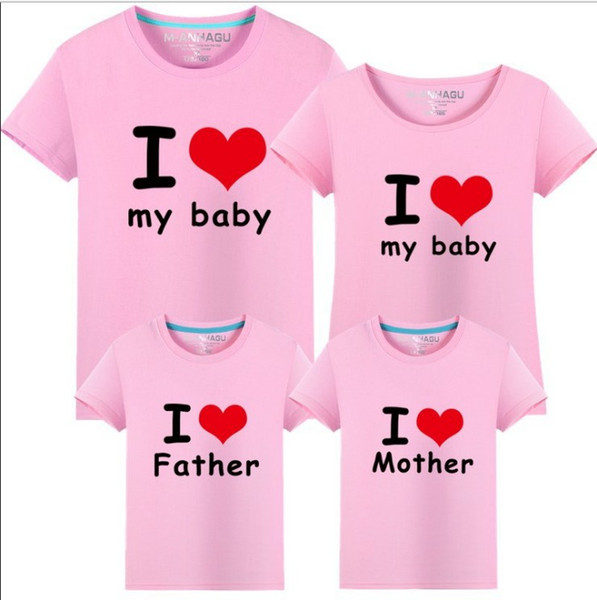 fashion T-shirt free shipping Parent-child photography clothing summer Family Matching Outfits Couple clothing cotton T-shirt wholesale X-1