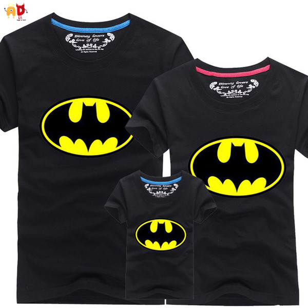 good quality 1pcs Batman family matching clothes mommy and me mother daughter father son matching clothes