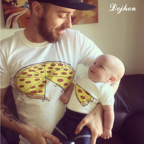 Cotton Super Daddy Summer Dad&Son T Shirt Family Matching Outfits Kids Clothing Pizza Father Son Clothes Family Look t shirts