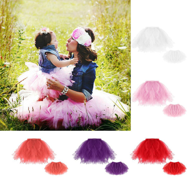 Mother Daughter Tutu Dresses Mom Baby Girls Lace Tulle Short Skirt Fashion Family Matching Outfits Clothing Hot Sale Free DHL 160