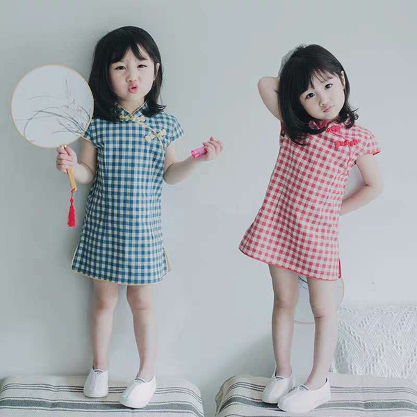 Children's Cheongsam Summer Chinese Style 2019 New Dress Flower Cheongsam Mother and Daughter Cotton and Hemp