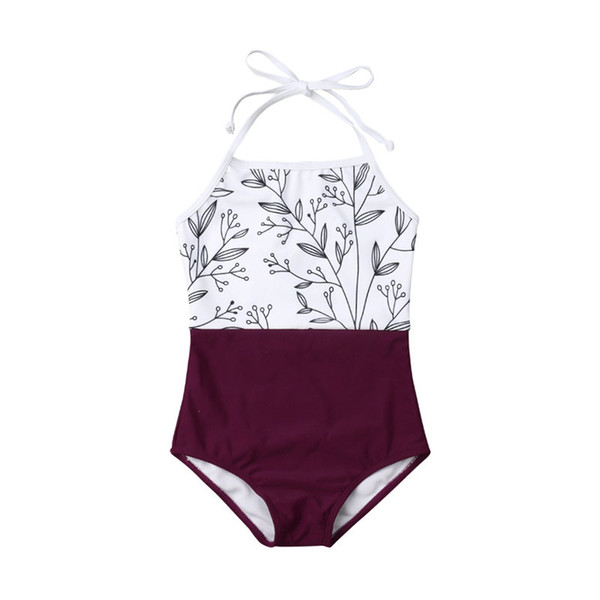 2019 Family Matching Swimsuit Summer Mother Daughter Outfit Women Bikini Kids Girls Halter One Piece Swimwear Swimming Costume