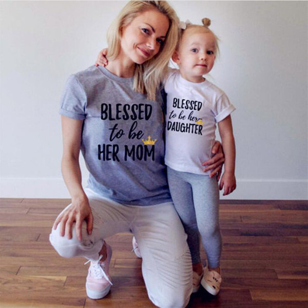 Cheap Summer Baby Clothing New Matching Outfits New Kids Clothing Short Sleeve Printing Casual Mother Daughter Dresses Clothes Mommy and Me