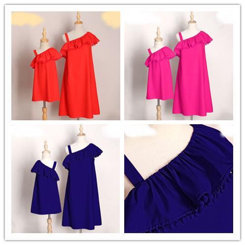 Mother and Daughter Dresses family look matching Outfits Mom Kids Girls Ruffled Dress Boho Beach Party Pageant Vestidos meisjes