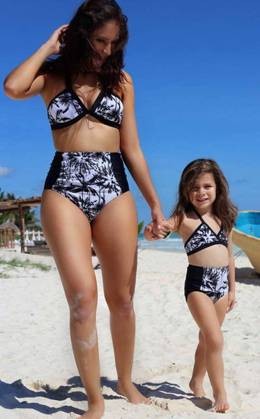 Family Matching Outfits Mother And Daughter Summer Swimsuit Kids Parent Child Floral Swimwear