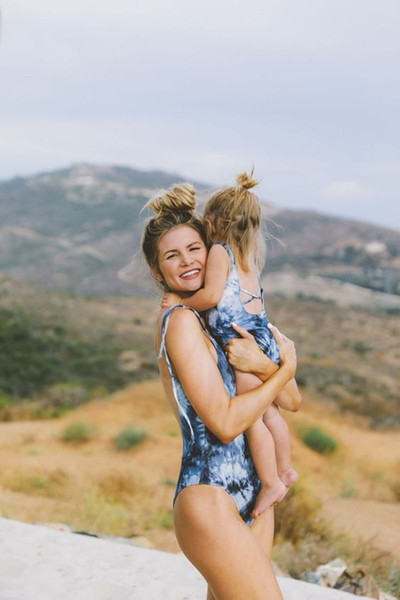 Mommy And Me Blue Floral Swimsuit 2019 Family Matching Clothes Family Look Swimsuit Mom And Daughter Matching Clothes