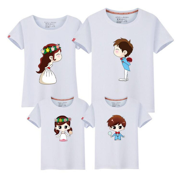 2019 Cartoon Characters Family Look T Shirts Summer Family Matching Clothes Father Mother Kids Outfits Cotton Tees Shirts Fy007