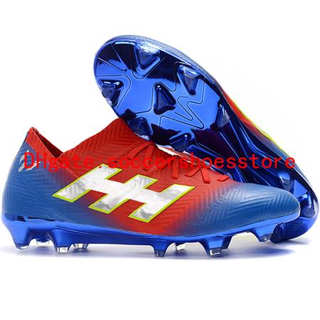 2019 new mens soccer cleats Nemeziz Messi 18.1 FG soccer shoes Nemeziz 18 chaussures de football boots chuteiras de futebol orange original