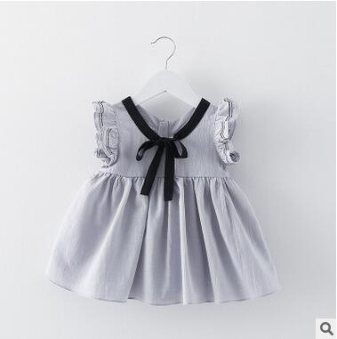 Hot Sale Baby Girl's Japanese Style Dress Ribbon Tie Mini Dress Children Kids Skirt High Quality Butterfly Sleeve Dress 4 Color