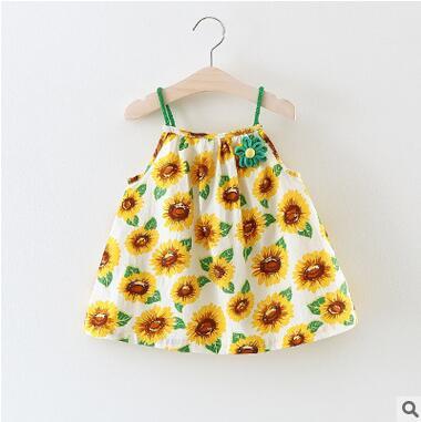 Hot Sale Summer Floral Suspender Dress For Little Girls Bohemian Beach Dress Seaside Vacation Sleeveless Skirt Top Quality