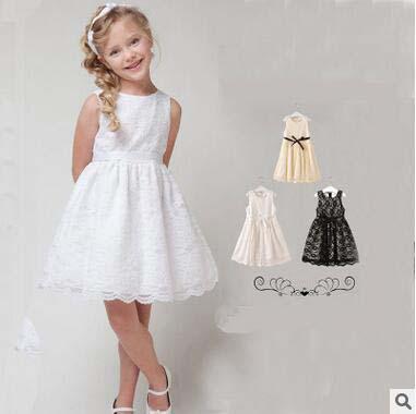 3 style wedding dress solid lace sleeveless cotton dress prom princess dress Flower girl skirt kid's clothes baby Girl's blouse