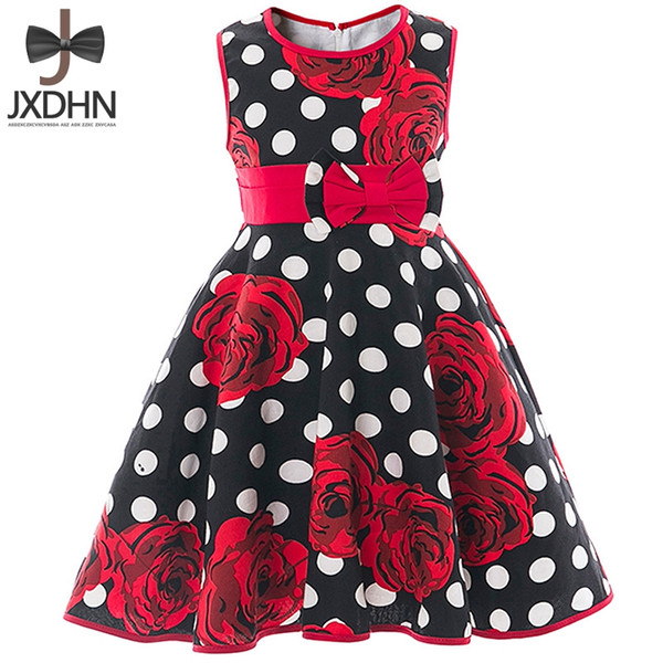 Summer Girls Dresses for Wedding 2017 Brand Polka Dot 2 3 4 5 6 Kids Dress Princess Costume Rose Vestido Menina for Girl Clothes